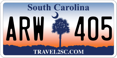 SC license plate ARW405