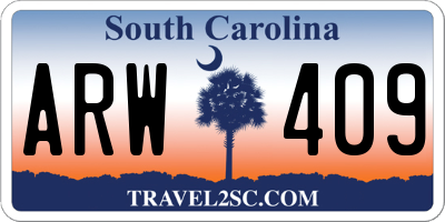SC license plate ARW409