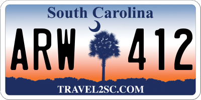 SC license plate ARW412