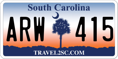 SC license plate ARW415