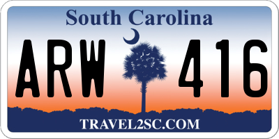 SC license plate ARW416
