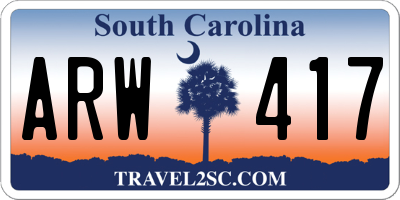 SC license plate ARW417