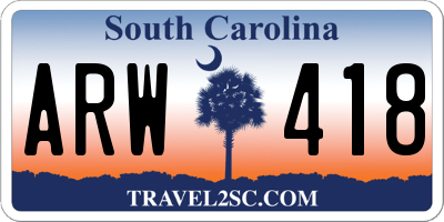SC license plate ARW418