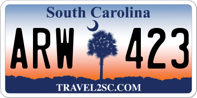 SC license plate ARW423