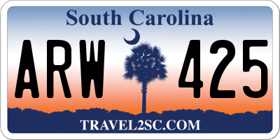 SC license plate ARW425
