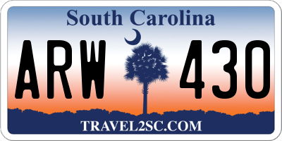 SC license plate ARW430