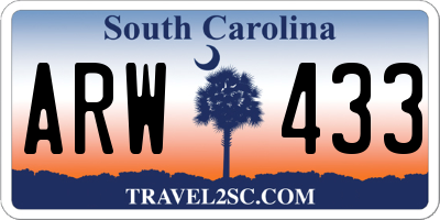 SC license plate ARW433
