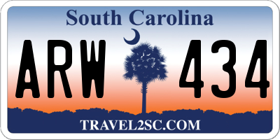 SC license plate ARW434