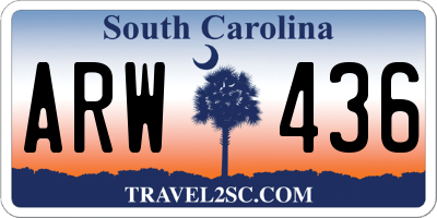 SC license plate ARW436