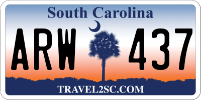 SC license plate ARW437