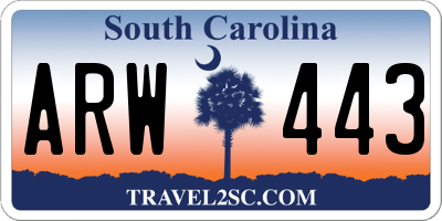 SC license plate ARW443