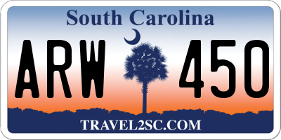 SC license plate ARW450