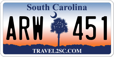 SC license plate ARW451