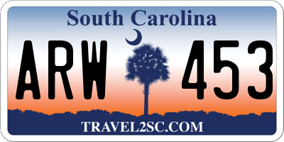 SC license plate ARW453