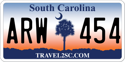 SC license plate ARW454
