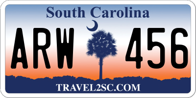 SC license plate ARW456