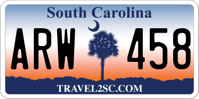 SC license plate ARW458