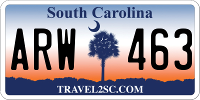 SC license plate ARW463