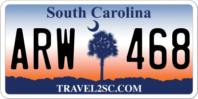 SC license plate ARW468