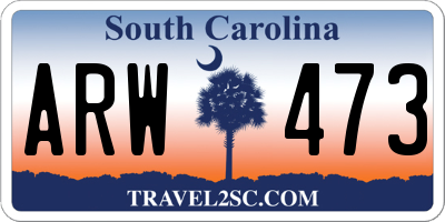 SC license plate ARW473