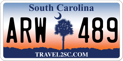 SC license plate ARW489