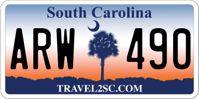 SC license plate ARW490