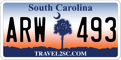 SC license plate ARW493