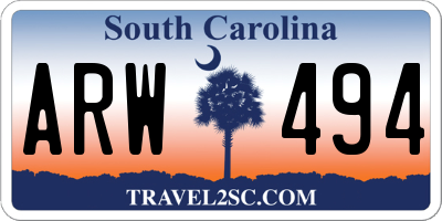 SC license plate ARW494