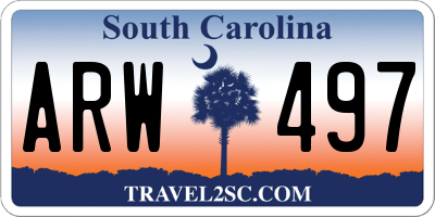SC license plate ARW497