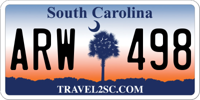 SC license plate ARW498