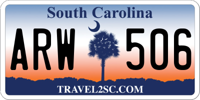 SC license plate ARW506