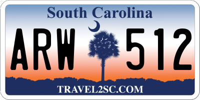 SC license plate ARW512