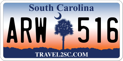 SC license plate ARW516