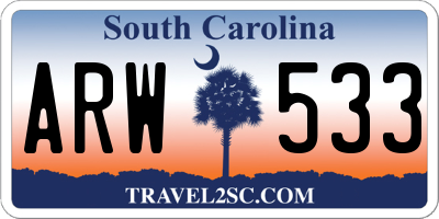 SC license plate ARW533