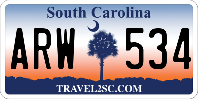 SC license plate ARW534
