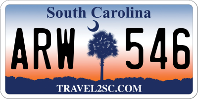 SC license plate ARW546