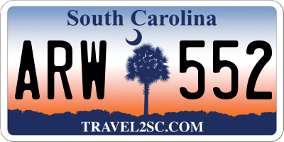 SC license plate ARW552