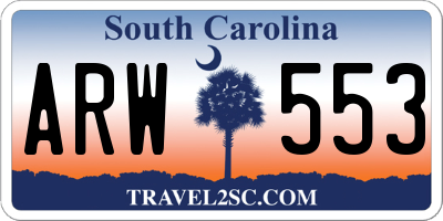 SC license plate ARW553
