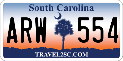 SC license plate ARW554