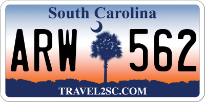SC license plate ARW562