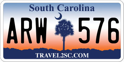 SC license plate ARW576