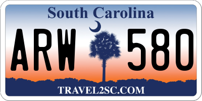 SC license plate ARW580