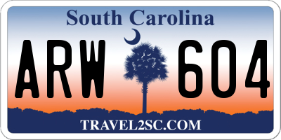 SC license plate ARW604