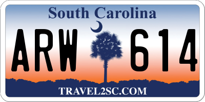 SC license plate ARW614