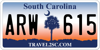 SC license plate ARW615