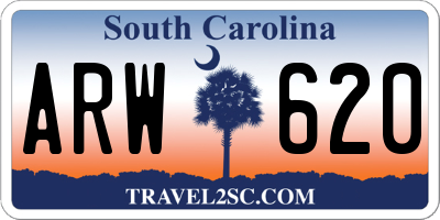 SC license plate ARW620