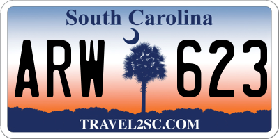 SC license plate ARW623