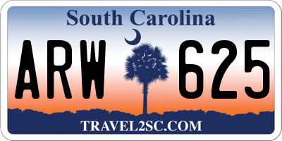 SC license plate ARW625