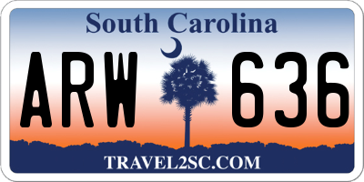 SC license plate ARW636