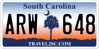 SC license plate ARW648